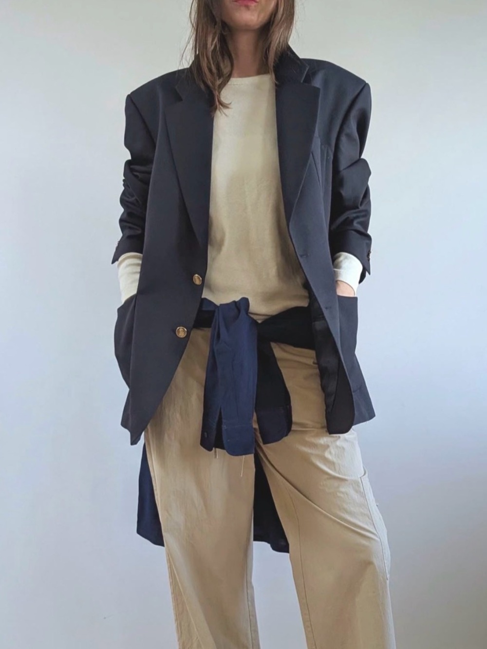 Oversized Ralph Lauren Blazer 100% Wool, Navy